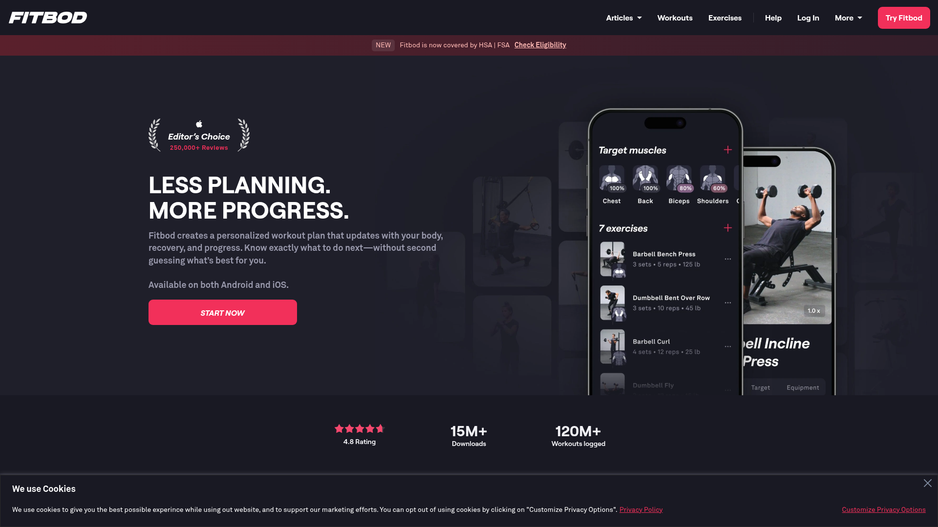 Captura comercial de la web oficial de Fitbod